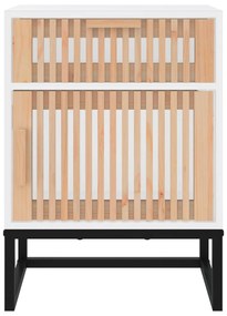 Mesas cabeceira 2 pcs 40x30x55,5 cm deriv. madeira/ferro branco