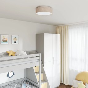 Luzes de Teto com Abajur Estrelado Taupe Ø 38 cm Tecido E27