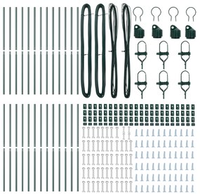 Postes de Cerca 26 pcs Verde Ø32 mm 170 cm Aço Galvanizado