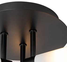 Moderna luminária de teto para banheiro preto 3 luzes IP44 - Banheira Moderno