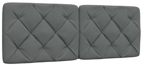Estrutura de cama sem colchão 140x200 cm tecido cinzento-escuro
