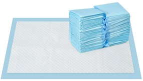 PawHut Resguardos de Treino Animais de Estimação 100 Unidades 45x30 cm Resguardos Absorventes para Cães com 6 Camadas Azul