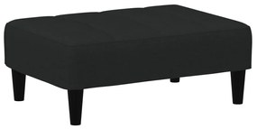 Sofá-cama 2 lugares c/ apoio de pés veludo preto