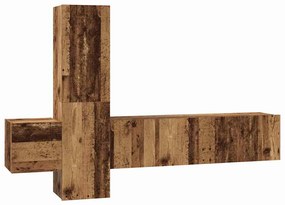 Conjunto de móvel de TV 5 pcs Madeira antiga Médio