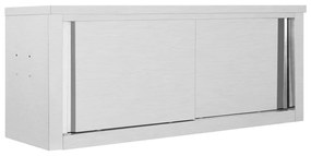 vidaXL Móvel parede cozinha portas correr 120x40x50 cm aço inoxidável