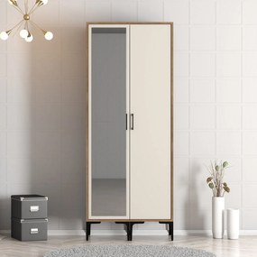 Guarda-roupa Kumsal RS – Nogueira e Creme – 80x47,5x201,4 cm
