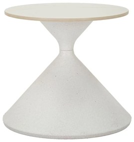 Mesa de Centro White - Base de Ferro e Topo Cerâmico Branco - Ø 42 cm