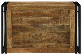 Baú de Armazenamento - 80 x 50 x 50 cm, Madeira Rugosa de Mangueira Só