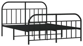 Estrutura de cama com cabeceira e pés 180x200 cm metal preto