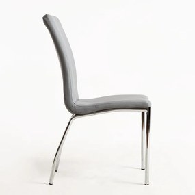 Conjunto de 2 Cadeiras Klima em Couro Artificial - Cinzento - Design N