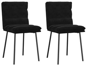 Cadeiras de jantar 2 pcs veludo preto