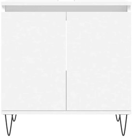 Armário de casa de banho 58x33x60 cm derivados madeira branco