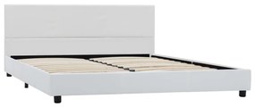 Estrutura de cama 160x200 cm couro artificial branco