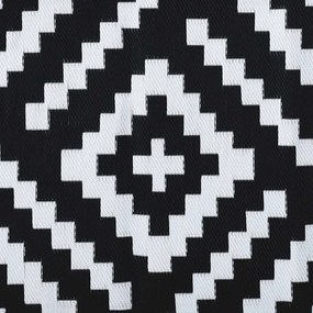 Tapete de exterior 160x230 cm ARAKIL PP branco e preto