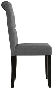 Cadeiras de jantar 6 pcs tecido cinzento-escuro