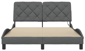 Estrutura de cama com LED sem colchão 140x190 cm tecido