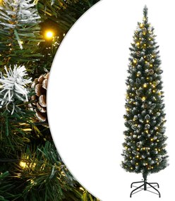 Árvore de Natal artificial fina com 300 luzes LED 240 cm