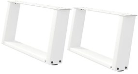 Pés para mesa de centro em formato de U, 2 peças, branco, 70x(30-31) c