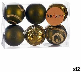 Conjunto de Bolas de Natal Verde Plástico (ø 6 cm) (12 Unidades)