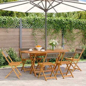 vidaXL Cadeiras de jardim dobráveis 6 pcs madeira acácia maciça cinza