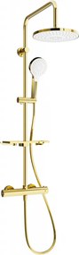 Mexen KT05 conjunto de chuveiro de sobrepor com chuveiro e misturadora termostática, dourado/branco - 771500593-50