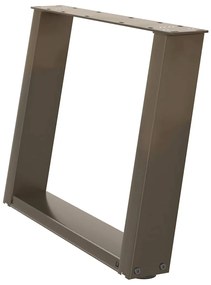 Pés para mesa de centro em formato de U, 2 peças, aço natural, 60x(42-