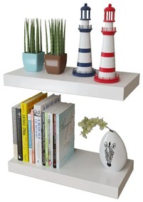 Prateleiras de parede para livros/DVD MDF branco