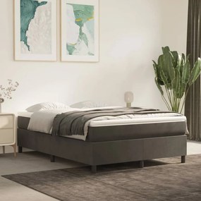 Estrutura de cama sem colchão 140x200 cm veludo cinzento-escuro