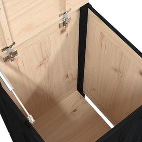 Caixa para roupa 44x44x76 cm madeira de pinho maciça preto