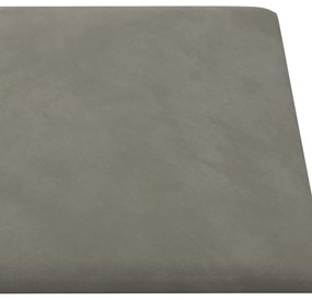 Painel de parede 12 pcs 60x30 cm veludo 2,16 m² cinzento-claro