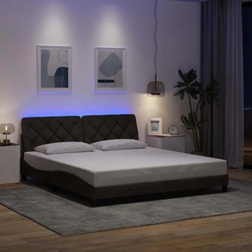 vidaXL Estrutura de cama com LED sem colchão 180x200 cm tecido