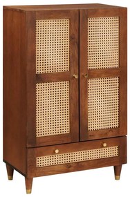 vidaXL Buffet Alto Castanho 60 x 33,5 x 100 cm Madeira de manga maciça