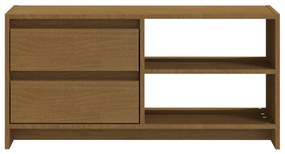 Móvel de TV 80x31x39 cm pinho maciço castanho mel