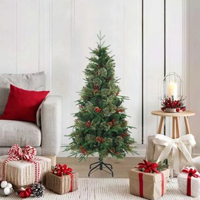 vidaXL Árvore de Natal Articulada Artificial com suporte Verde 120 cm