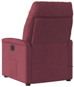 Poltrona elétrica reclinável tecido vermelho tinto
