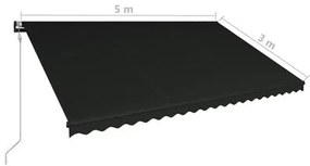 Toldo Retrátil Automático - Vários Tamanhos - Cinzento