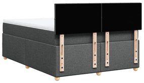 Cama com molas/colchão 140x190 cm tecido cinzento-escuro