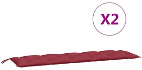 Almofadões banco jardim 2 pcs tecido oxford vermelho tinto