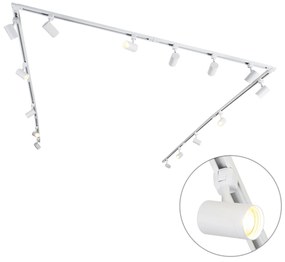 Sistema de calhas moderno monofásico branco com 15 focos - Jeana Moderno
