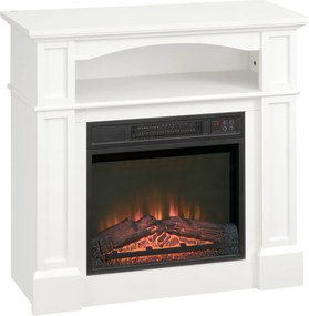 Lareira elétrica 80,5 x 32,3 x 80,5 cm com efeito de chamas LED e luminosidade regulável, com comando à distância - 1800 W - branca