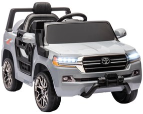 Carro Elétrico para Crianças Toyota Land Cruiser 12V com Faróis Buzina Arranque Lento e Música MP3 107x65x55,5 cm Cinza