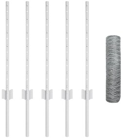 Postes de Cerca 5 pcs U-Channel 60 cm Aço Galvanizado