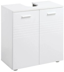 Kleankin Móvel para Lavatório Móvel de Casa de Banho com 2 Portas e Prateleira Interior Ajustável Estilo Moderno 60x30x62,5cm Branco
