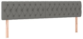 Cama boxspring com colchão 120x190 cm tecido cinzento-escuro
