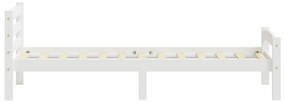 Estrutura de cama 100x200 cm madeira pinho maciço branco