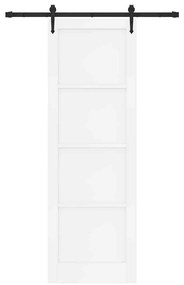 Porta deslizante com ferragens 'ORKDAL'em pinho branco maciço