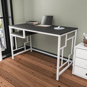 Secretária de Estudo Kennesaw - Branco Antracite - 120x60x74.8 cm