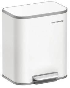 Contentor de cozinha com pedal moderno e compacto. | SONGMICS | 36,6 x 30 x 42,5 cm | LTB542W02.