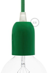 Kit de casquilho E27 em metal pintado meia esfera - Verde