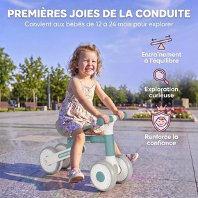 Bicicleta de Equilíbrio para Bebé Dobrável, 52 x 23 x 36,5 cm, Assento Regulável, Azul